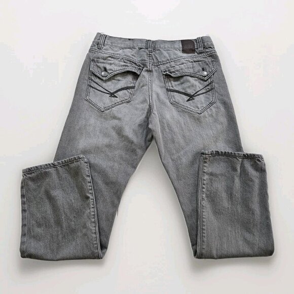 Marc Ecko Jeans Men 34 Gray Straight Leg Pockets Cotton Hippie Grunge Streetwear - Picture 16 of 16